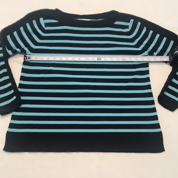 Dress Barn black and blue striped sweater, 14/16, no snags - Picture 3 of 7